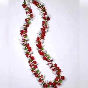 Plastic cherries and apples necklace